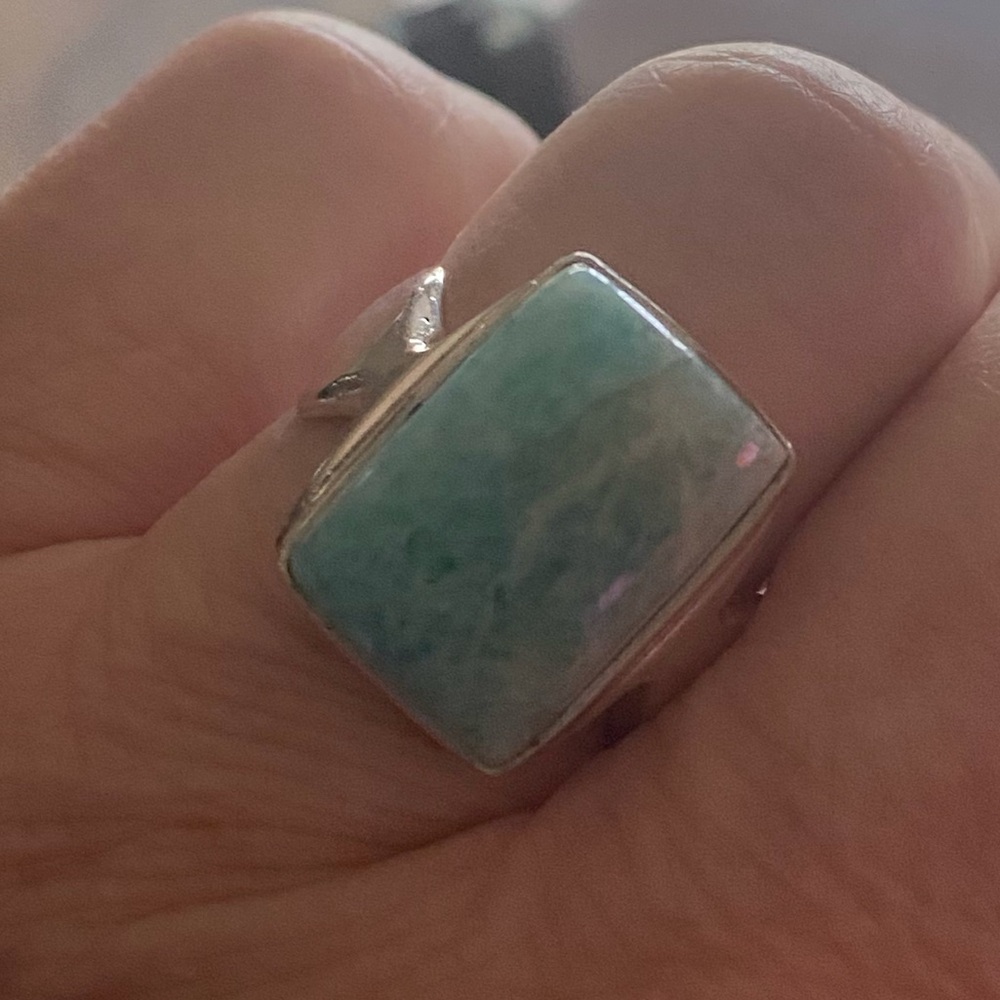 Amazonite Ring set in 925 Sterling Silver (size 9) - Picture 4 of 7
